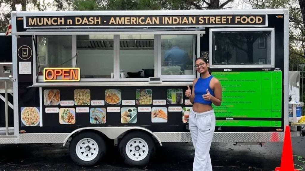 Customer using CL Food Trucks trailer to serve India food at a local market in Germany