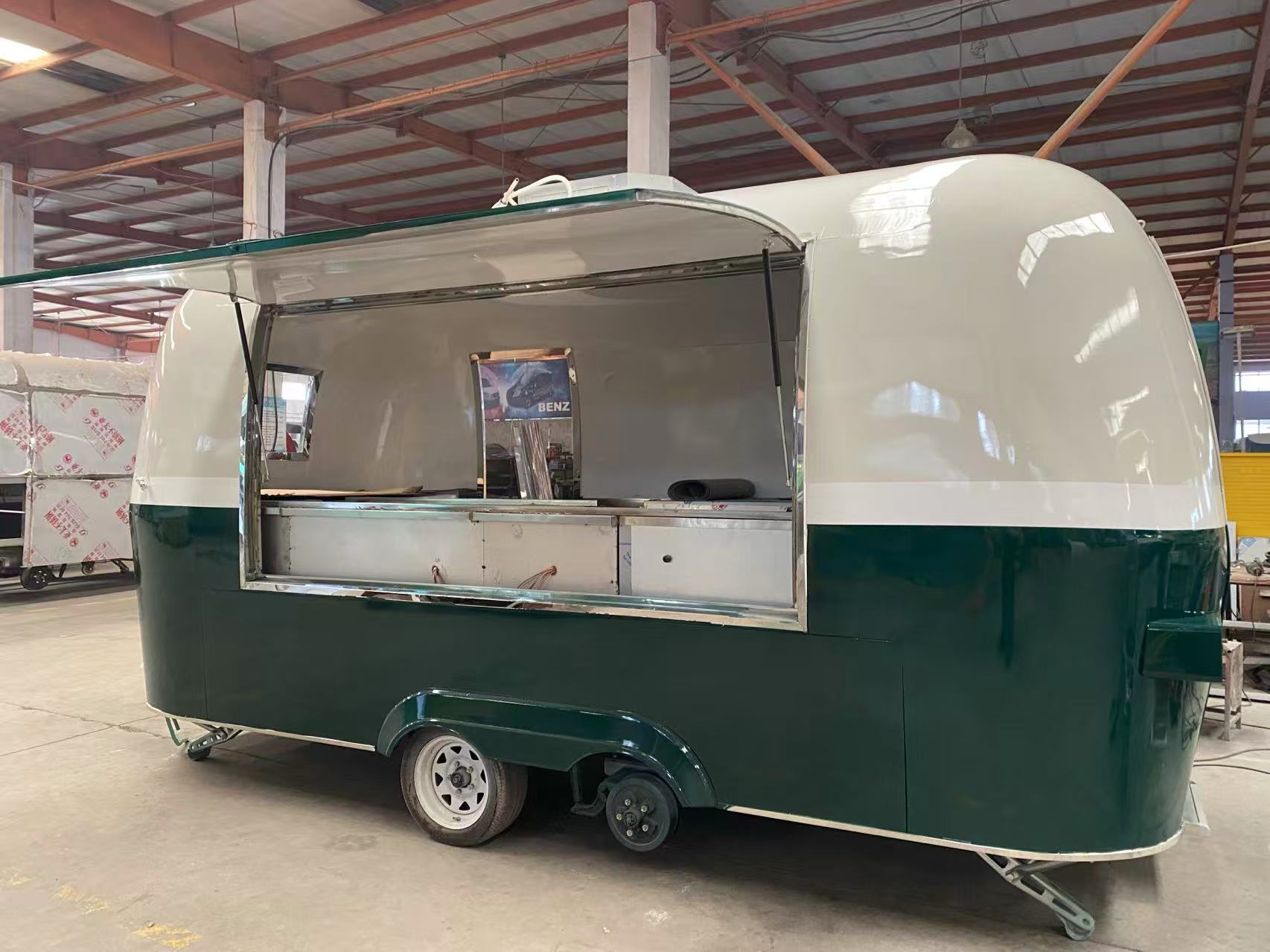 5 meter mobile coffee trailer with serving window open