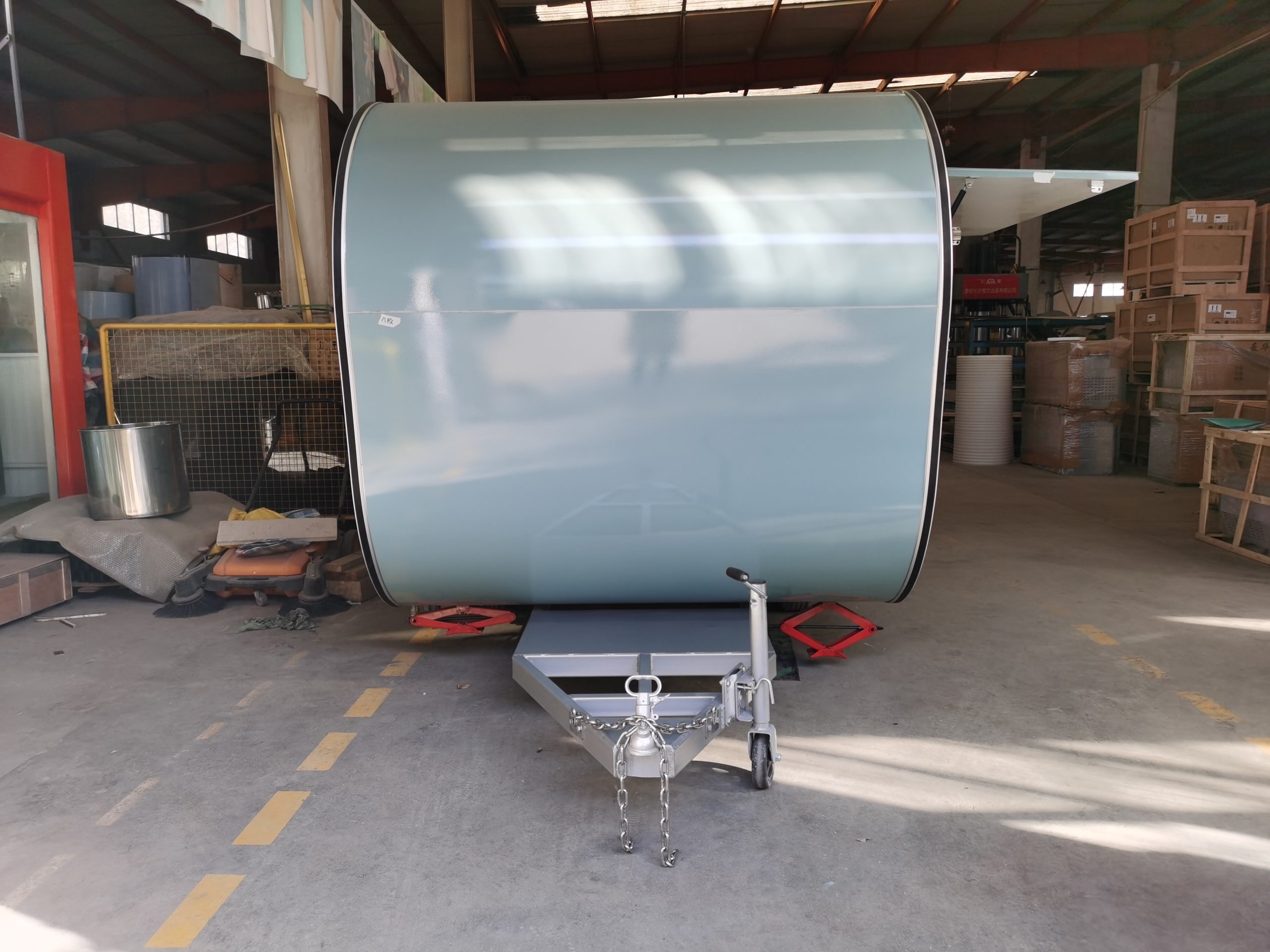 Custom Coffee Trailer front profile with compact teardrop body