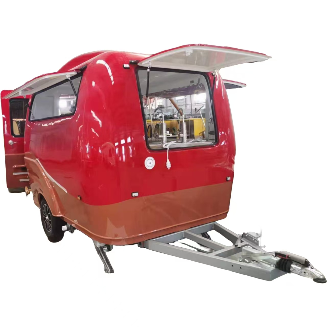 2.8m custom retro mini food trailer with serving windows for mobile coffee business